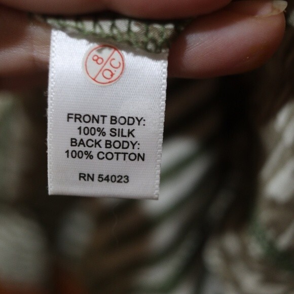 Banana Republic We Sasha Mixed Tank Green Striped 100% Silk Front LG - Picture 13 of 13